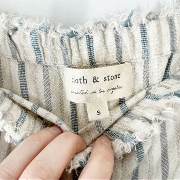 Cloth & stone Strapless short pants striped jumpsuit sz Small #NN - Picture 11 of 13